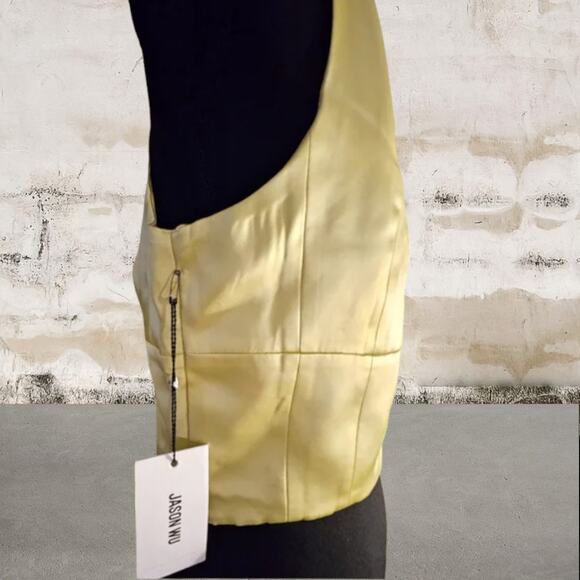 Jason Wu NWT Yellow Satin Cropped Tank - Size Medium - Picture 2 of 8